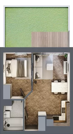 2 pokoje, mieszkanie 35,80 m², piętro 1, oferta nr C8.01.16, Osiedle Panorama Wiślana, Bydgoszcz, Fordon, ul. Fordońska 428