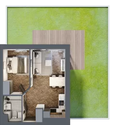 2 pokoje, mieszkanie 36,13 m², parter, oferta nr C8.00.07, Osiedle Panorama Wiślana, Bydgoszcz, Fordon, ul. Fordońska 428