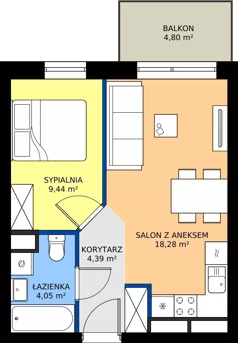 2 pokoje, mieszkanie 36,16 m², piętro 1, oferta nr C8.01.13, Osiedle Panorama Wiślana Budynek C8, Bydgoszcz, Fordon, ul. Fordońska 428J