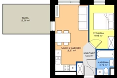 2 pokoje, mieszkanie 36,16 m², piętro 5, oferta nr C8.05.52, Osiedle Panorama Wiślana Budynek C8, Bydgoszcz, Fordon, ul. Fordońska 428J