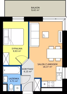 2 pokoje, mieszkanie 36,16 m², piętro 3, oferta nr C8.03.37, Osiedle Panorama Wiślana Budynek C8, Bydgoszcz, Fordon, ul. Fordońska 428J