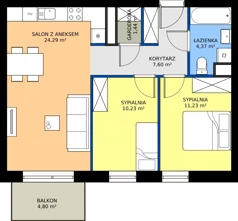3 pokoje, mieszkanie 59,16 m², piętro 3, oferta nr C8.03.30, Osiedle Panorama Wiślana Budynek C8, Bydgoszcz, Fordon, ul. Fordońska 428J