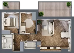 3 pokoje, mieszkanie 66,36 m², piętro 5, oferta nr C8.05.54, Osiedle Panorama Wiślana, Bydgoszcz, Fordon, ul. Fordońska 428
