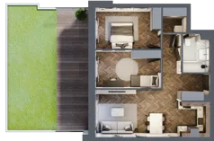 3 pokoje, mieszkanie 64,65 m², parter, oferta nr A-00-02, Nobilis, Toruń, Na Skarpie, ul. Przy Skarpie 10D
