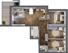 4 pokoje, mieszkanie 90,44 m², piętro 1, oferta nr C-01-10, Nobilis, Toruń, Na Skarpie, ul. Przy Skarpie 10D