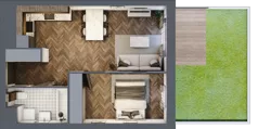 2 pokoje, mieszkanie 42,19 m², parter, oferta nr A2.00.03, Osiedle Aura, Toruń, Jakubskie Przedmieście, ul. Żółkiewskiego 35