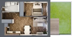 2 pokoje, mieszkanie 42,33 m², parter, oferta nr A2.00.04, Osiedle Aura, Toruń, Jakubskie Przedmieście, ul. Żółkiewskiego 35