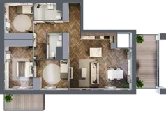 4 pokoje, mieszkanie 88,41 m², piętro 7, oferta nr A2.07.45, Osiedle Aura, Toruń, Jakubskie Przedmieście, ul. Żółkiewskiego 35