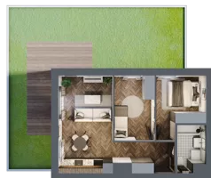 3 pokoje, mieszkanie 47,00 m², piętro 1, oferta nr A2.01.07, Osiedle Aura, Toruń, Jakubskie Przedmieście, ul. Żółkiewskiego 35