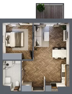 2 pokoje, mieszkanie 44,03 m², piętro 1, oferta nr A3.01.15, Osiedle Aura, Toruń, Jakubskie Przedmieście, ul. Żółkiewskiego 35