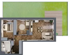 3 pokoje, mieszkanie 63,58 m², piętro 1, oferta nr A3.01.13, Osiedle Aura, Toruń, Jakubskie Przedmieście, ul. Żółkiewskiego 35