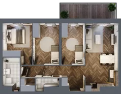 4 pokoje, mieszkanie 73,60 m², piętro 7, oferta nr A3.07.73, Osiedle Aura, Toruń, Jakubskie Przedmieście, ul. Żółkiewskiego 35