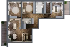 4 pokoje, mieszkanie 118,11 m², piętro 6, oferta nr A3.06.64, Osiedle Aura, Toruń, Jakubskie Przedmieście, ul. Żółkiewskiego 35