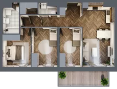 4 pokoje, mieszkanie 72,51 m², piętro 5, oferta nr A3.05.63, Osiedle Aura, Toruń, Jakubskie Przedmieście, ul. Żółkiewskiego 35