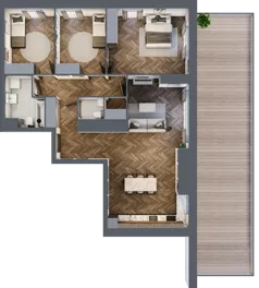 4 pokoje, mieszkanie 98,65 m², piętro 7, oferta nr A3.07.74, Osiedle Aura, Toruń, Jakubskie Przedmieście, ul. Żółkiewskiego 35