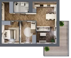 3 pokoje, mieszkanie 55,63 m², piętro 1, oferta nr A3.01.20, Osiedle Aura, Toruń, Jakubskie Przedmieście, ul. Żółkiewskiego 35