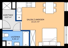 1 pokój, mieszkanie 31,47 m², piętro 4, oferta nr M.04.14, Casa Feliz Portowa II, Kraków, Podgórze, Zabłocie, ul. Portowa 14