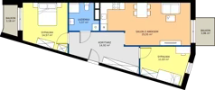 3 pokoje, mieszkanie 72,44 m², piętro 4, oferta nr M.04.07, Casa Feliz Portowa II, Kraków, Podgórze, Zabłocie, ul. Portowa 14
