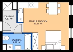1 pokój, mieszkanie 31,47 m², piętro 5, oferta nr M.05.14, Casa Feliz Portowa II, Kraków, Podgórze, Zabłocie, ul. Portowa 14