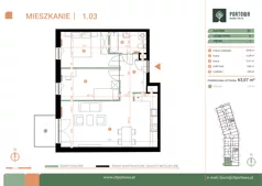 3 pokoje, mieszkanie 63,07 m², piętro 1, oferta nr M.01.03, Casa Feliz Portowa II, Kraków, Podgórze, Zabłocie, ul. Portowa 14