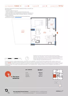 1 pokój, mieszkanie 55,73 m², parter, oferta nr F.00.02, Pierwsza Dzielnica, Katowice, Bogucice, ul. Henryka Góreckiego 13