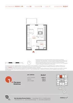 1 pokój, apartament 35,22 m², piętro 1, oferta nr G.01.10, Pierwsza Dzielnica, Katowice, Bogucice, ul. Henryka Góreckiego 13