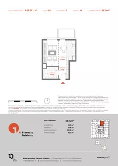 1 pokój, apartament 33,74 m², piętro 3, oferta nr F.03.01, Pierwsza Dzielnica, Katowice, Bogucice, ul. Henryka Góreckiego 13