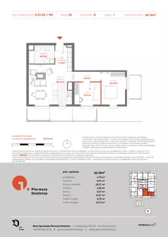 3 pokoje, apartament 64,16 m², piętro 1, oferta nr G.01.05, Pierwsza Dzielnica, Katowice, Bogucice, ul. Henryka Góreckiego 13