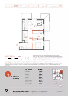 3 pokoje, mieszkanie 56,86 m², piętro 2, oferta nr G.02.02, Pierwsza Dzielnica, Katowice, Bogucice, ul. Henryka Góreckiego 13