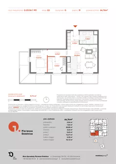3 pokoje, apartament 64,76 m², piętro 3, oferta nr G.03.06, Pierwsza Dzielnica, Katowice, Bogucice, ul. Henryka Góreckiego 13