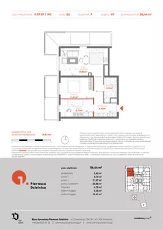 3 pokoje, mieszkanie 56,44 m², piętro 7, oferta nr F.07.07, Pierwsza Dzielnica, Katowice, Bogucice, ul. Henryka Góreckiego 13