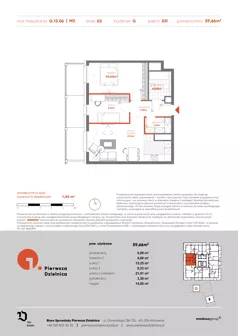 3 pokoje, apartament 59,66 m², piętro 13, oferta nr G.13.06, Pierwsza Dzielnica, Katowice, Bogucice, ul. Henryka Góreckiego 13