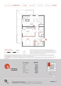3 pokoje, apartament 70,97 m², piętro 5, oferta nr F.05.08, Pierwsza Dzielnica, Katowice, Bogucice, ul. Henryka Góreckiego 13