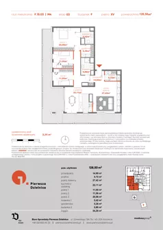 4 pokoje, mieszkanie 128,54 m², piętro 15, oferta nr F.15.03, Pierwsza Dzielnica, Katowice, Bogucice, ul. Henryka Góreckiego 13