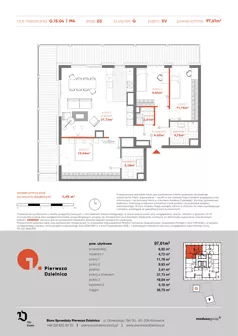 4 pokoje, apartament 97,61 m², piętro 15, oferta nr G.15.04, Pierwsza Dzielnica, Katowice, Bogucice, ul. Henryka Góreckiego 13