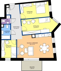 4 pokoje, mieszkanie 80,63 m², piętro 3, oferta nr A29, Osiedle Hierowskiego, Katowice, Kostuchna, Kostuchna, ul. Zdzisława Hierowskiego 20