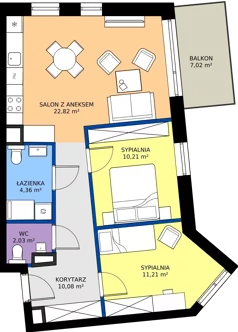 3 pokoje, mieszkanie 60,71 m², piętro 2, oferta nr A24, Osiedle Hierowskiego, Katowice, Kostuchna, Kostuchna, ul. Zdzisława Hierowskiego 20