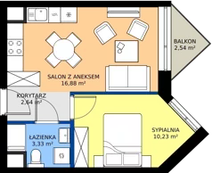 2 pokoje, mieszkanie 33,08 m², piętro 3, oferta nr A32, Osiedle Hierowskiego, Katowice, Kostuchna, Kostuchna, ul. Zdzisława Hierowskiego 20