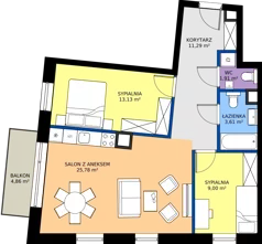 3 pokoje, mieszkanie 64,62 m², piętro 4, oferta nr A37, Osiedle Hierowskiego, Katowice, Kostuchna, Kostuchna, ul. Zdzisława Hierowskiego 20