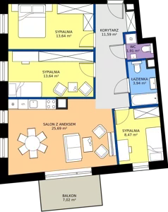 4 pokoje, mieszkanie 78,68 m², piętro 1, oferta nr A10, Osiedle Hierowskiego, Katowice, Kostuchna, Kostuchna, ul. Zdzisława Hierowskiego 20