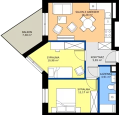 3 pokoje, mieszkanie 48,99 m², piętro 2, oferta nr A26, Osiedle Hierowskiego, Katowice, Kostuchna, Kostuchna, ul. Zdzisława Hierowskiego 20