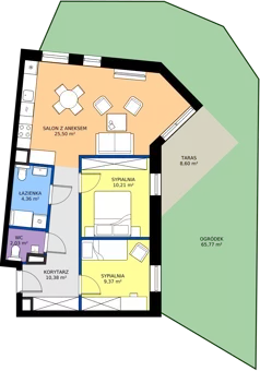 3 pokoje, mieszkanie 61,85 m², parter, oferta nr A06, Osiedle Hierowskiego, Katowice, Kostuchna, Kostuchna, ul. Zdzisława Hierowskiego 20