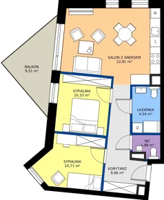 3 pokoje, mieszkanie 60,03 m², piętro 3, oferta nr A34, Osiedle Hierowskiego, Katowice, Kostuchna, Kostuchna, ul. Zdzisława Hierowskiego 20
