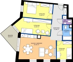 4 pokoje, mieszkanie 80,62 m², piętro 2, oferta nr A19, Osiedle Hierowskiego, Katowice, Kostuchna, Kostuchna, ul. Zdzisława Hierowskiego 20