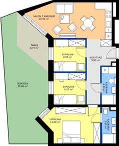 4 pokoje, mieszkanie 69,29 m², parter, oferta nr A08, Osiedle Hierowskiego, Katowice, Kostuchna, Kostuchna, ul. Zdzisława Hierowskiego 20