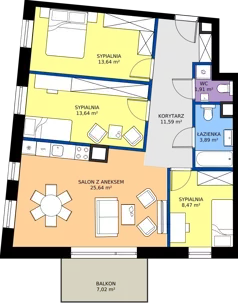 4 pokoje, mieszkanie 78,67 m², piętro 3, oferta nr B29, Osiedle Hierowskiego, Katowice, Kostuchna, Kostuchna, ul. Zdzisława Hierowskiego 20