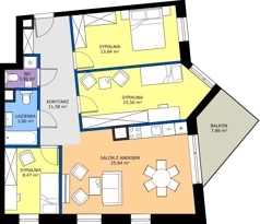 4 pokoje, mieszkanie 80,64 m², piętro 1, oferta nr B12, Osiedle Hierowskiego, Katowice, Kostuchna, Kostuchna, ul. Zdzisława Hierowskiego 20