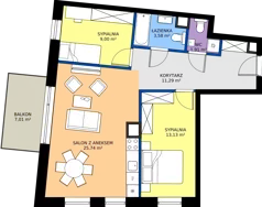 3 pokoje, mieszkanie 64,54 m², piętro 5, oferta nr B48, Osiedle Hierowskiego, Katowice, Kostuchna, Kostuchna, ul. Zdzisława Hierowskiego 20