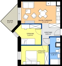 3 pokoje, mieszkanie 48,48 m², piętro 4, oferta nr B37, Osiedle Hierowskiego, Katowice, Kostuchna, Kostuchna, ul. Zdzisława Hierowskiego 20