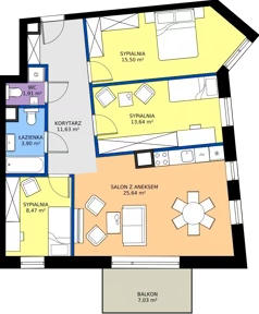 4 pokoje, mieszkanie 80,57 m², piętro 2, oferta nr B21, Osiedle Hierowskiego, Katowice, Kostuchna, Kostuchna, ul. Zdzisława Hierowskiego 20